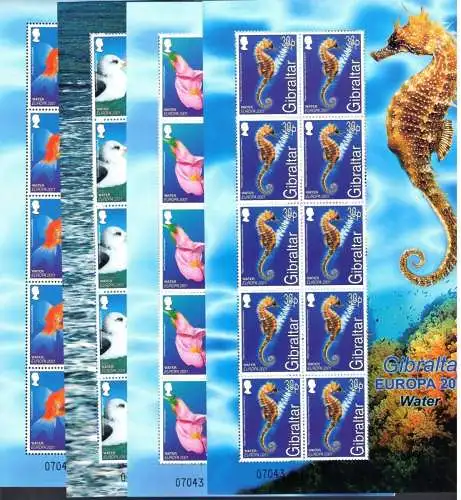 2001 EUROPA CEPT Gibraltar/Gibraltar 4 Minifogli ab 10 Wert postfrisch**