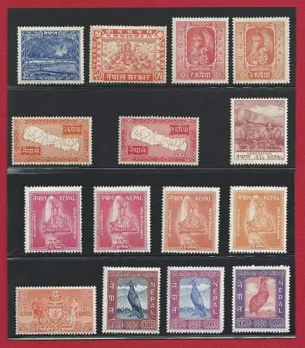 1949-1959 NEPAL, SG Nr. 64/133 - 84 Werte - SAMMLUNG MH* £ 1.050