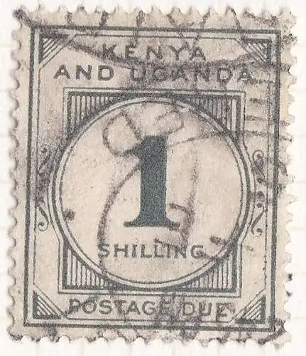 1933 KENIA, UGANDA TANGANIKA - SG D6 1s. graugrün DENTELLATO 15x14 GEBRAUCHT