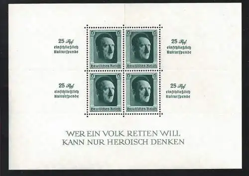 1937 DEUTSCHLAND REICH - Blatt Nr. 10 postfrisch**