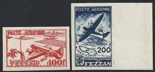 1948 FEZZAN, PA Nr. 1/2 UNZAHNBAR MLH/*