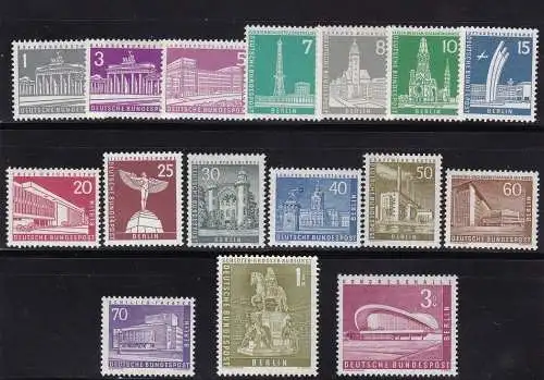 1956-63 BERLIN/BERLIN, Nr. 125/135A 16 MNH/** Werte