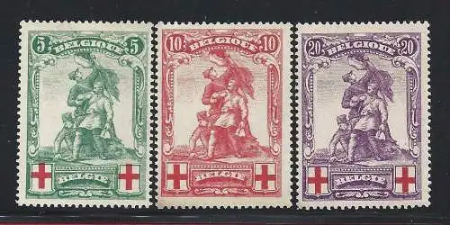 1914 Belgien - Nr. 126-128 Count Merode 3 Werte MH/*