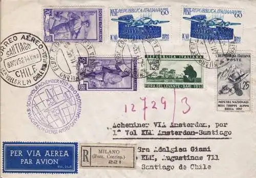 1952 Erstflug von KLM von Amsterdam nach Santiago