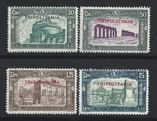 1930 TRIPOLITANIEN, Nr. 69/72 Miliz IIIa 4 MNH-Werte**