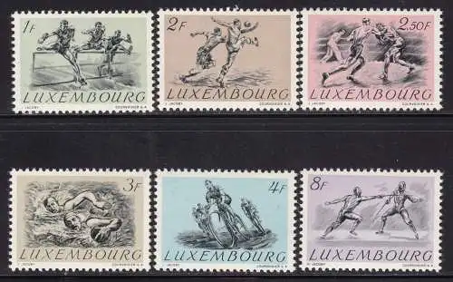 1952 LUXEMBURG - Nr. 455/460 6 MNH/** Werte