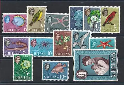 1961-65 ST. HELENA - SG 176/189, gewöhnliche 14 Werte, postfrisch**