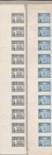 1944 RSI, Casalecchio di Reno CEI Nr. 4/5 Matrix in vertikalen Streifen von 10 MNH