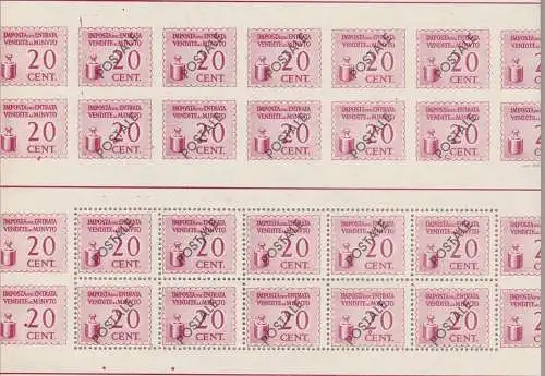 1944 RSI, Casalecchio di Reno CEI Nr. 7 20 c. rosa im Block von 20 mnh/**