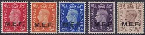 1942 MEF, SG Nr. 1/5 Serie von 5 MNH-Werten/** Blond zertifiziert