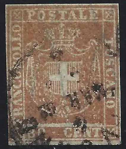 1860 TOSKANA, Nr. 22 80 Cent. GEBRAUCHT Metzger Abkürzung A.Diena