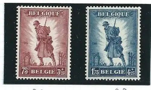 1932 Belgien - Nr. 351/352 Belgische Infanterie 2 Werte MH/*