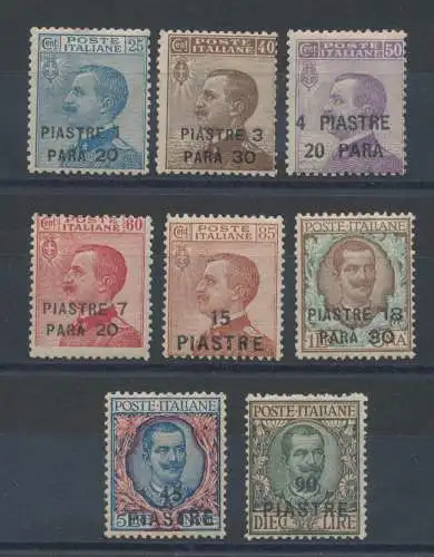 1923 Levante Konstantinopel, Nr. 68/75 Serie von 8 Werten, MLH* NICHT AUSGEGEBEN