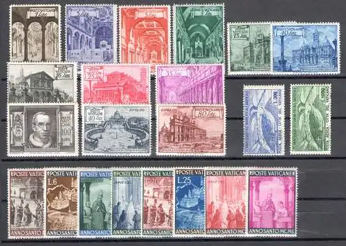 1949 Vatikan, postfrische Briefmarken, kompletter Jahrgang 22 Val di Posta Ordinaria + Aerea + Expressi MNH **