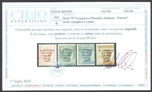 1922 Italien - Königreich, Italienischer Philatelistischer Kongress - Triest, Nr. 123-26 - MH*