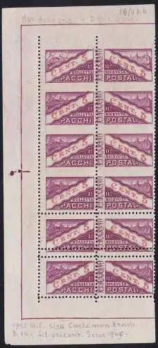 1945 SAN MARINO, Postpakete Nr. 16d + 16o 5 Cent. lila und rot postfrisch/**