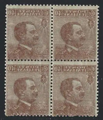 1908 KÖNIGREICH - Nr. 84 40 c. braun postfrisch/** QUARTINA MIT ABZIEHBILD