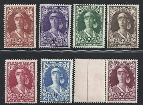 1931 Belgien - Bildnisse von Königin Elizabeth - Nr. 326/332 - 7 Werte - postfrisch**