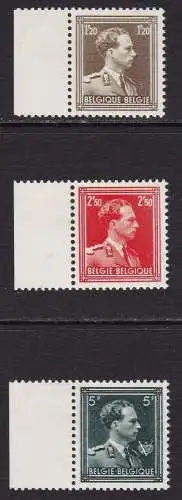 1956-57 BELGIEN, Einheitlicher Katalog Nr. 1005/1007 - König Leopold III. - 3 Werte - postfrisch**