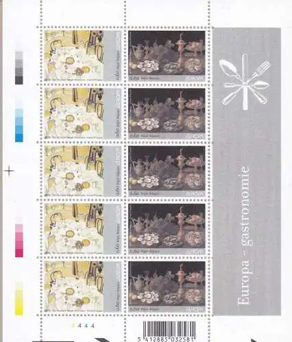 2005 EUROPA CEPT, Belgien 1 Minifol - 10 Werte Gastronomie mnh**