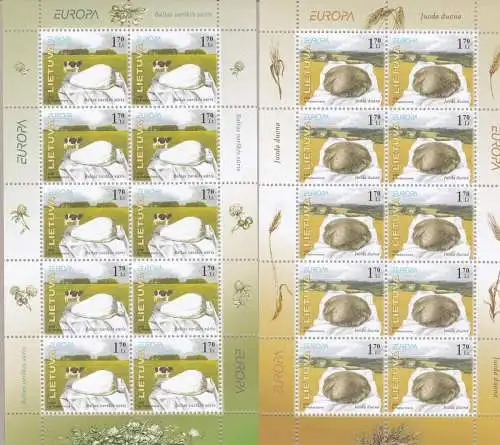 2005 EUROPA CEPT, Litauen 2 Minifos mit 10 Werten Gastronomie mnh**