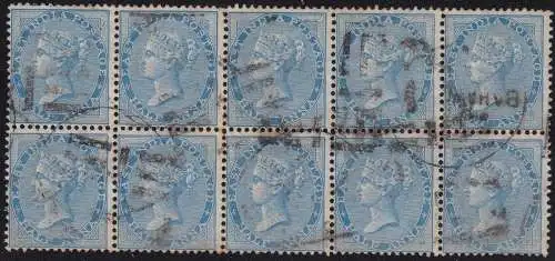 1865 INDIEN, SG 76 Die II 10er Block GEBRAUCHT