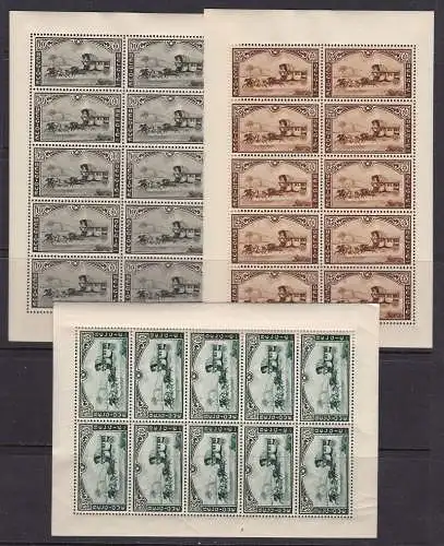 1935 BELGIEN, COB F 407/409 Postkoffer postfrisch/**