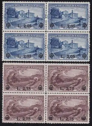 1936 SAN MARINO, Nr. 208/209 postfrisch/** quartina