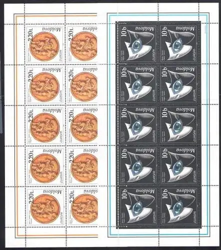 1998 EUROPA CEPT Moldawien/Moldawien 2 Mini-Blätter mit 10 mnh-Werten**