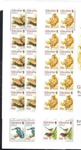 1999 EUROPA CEPT Gibraltar/Gibraltar 4 Mini-Blätter mit 10 mnh-Werten**