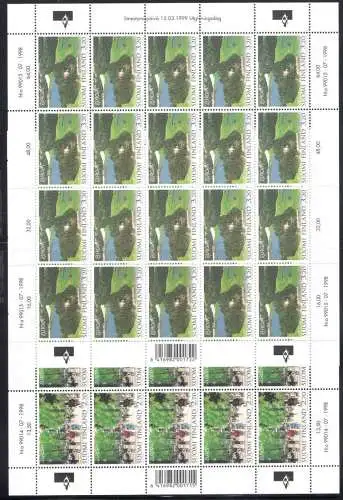 1999 EUROPA CEPT Finnland/Finland 2 Minifogli mit 20 postfrisch Werten**