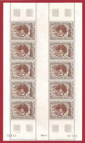 1970 TAAF - Französische Antarktische Länder Yvert PA 22 Blatt 10 mnh **