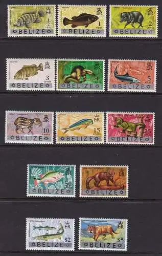 1973 BELIZE, Yvert - Tiere - Nr. 302/314 Set 13 - postfrisch**