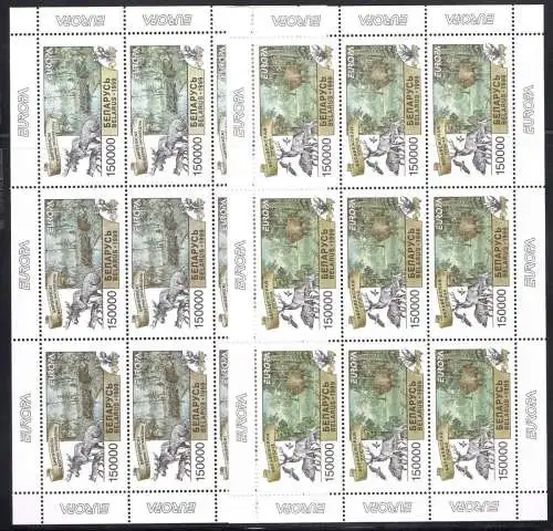 1999 EUROPA CEPT Weißrussland/Belarus 2 Minifahrzeuge mit 9 postfrisch Werten**