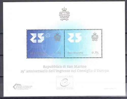 2013 San Marino Blatt Europarat BF Nr. 130 mnh**