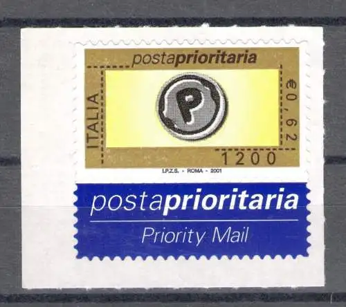 2001 Prioritätspostrepublik 0,62 Cent Schwarzgold Grau Nr. 2566 MNH**