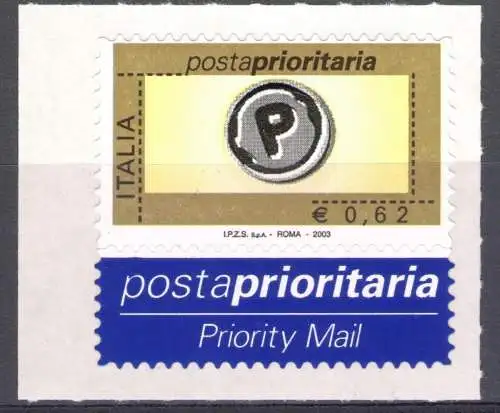 2003 Prioritätspostrepublik 0,62 Euro Gelbgold Schwarz Grau Nr. 2764 mnh**