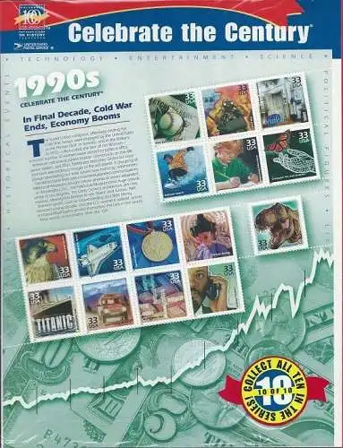 1998-2000 USA, 20. Jahrhundert - 150 Werte von 10 MF MNH **