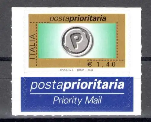 2004 Prioritätspostrepublik 1,40 Euro Orange Gold Schwarz Grau Nr. 2774B postfrisch**