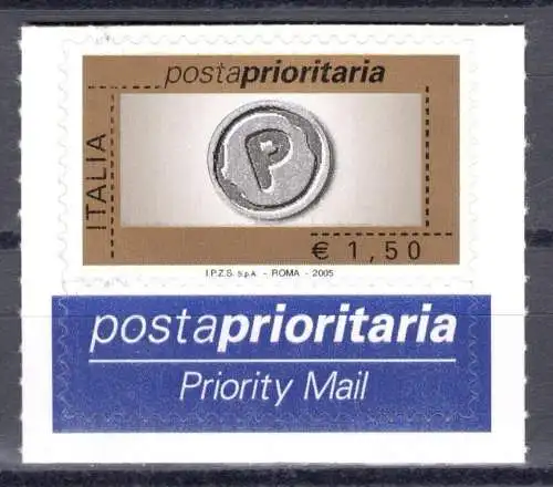 2005 Prioritätspostrepublik 1,50 Euro perlgrau schwarzgold Nr. 2907 mnh**