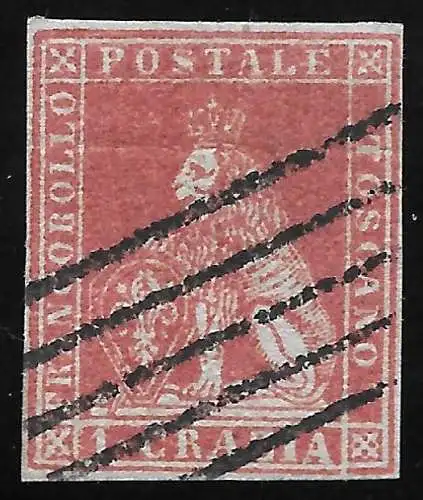 1851-52 Toskana, Nr. 4 gebraucht Firma Raybaudi