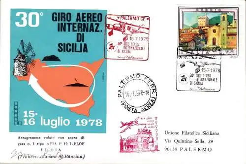 1978 Italien - Republik - 30. Internationale Flugreise durch Sizilien SONDERSTORNIERUNGEN