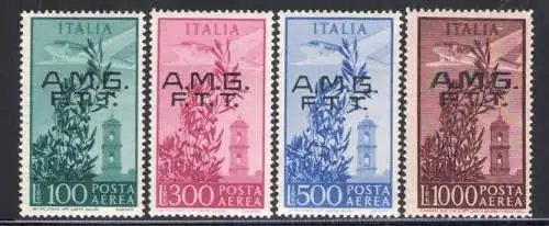 1948 TRIEST A, Luftpost Nr. 13/16, KAPITOL Rad, 1000 Lire Doppeldruck, postfrisch **