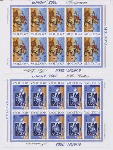 2008 EUROPA CEPT Moldawien, Moldawien 2 Minifos, La Lettera, MNH**