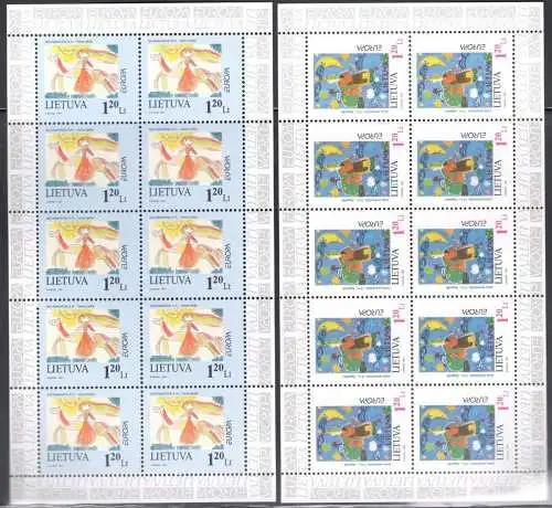 1997 EUROPA CEPT Litauen/Lietuva 2 Minifos zu 10 mnh Werten**