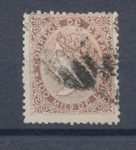 1868-69 SPANIEN - Nr. 99 100 mils GEBRAUCHT Bildnis Königin Isabella II