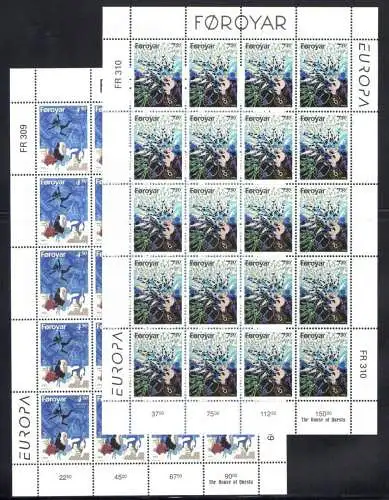 1997 EUROPA CEPT Faroer/Foroyar 2 Minipacks mit 20 mnh Werten**