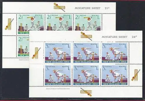 1969 NEUSEELAND, BF Nr. 25/26 Cricket postfrisch/**