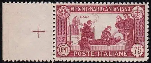 1931 Italien - Königreich, Nr. 299 dent.12 mnh ** Firma Bolaffi