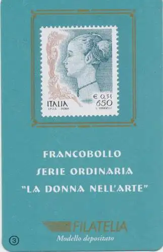 1999 Italien - Republik, Philateliekarte Frau Nell'Arte 0,34euro